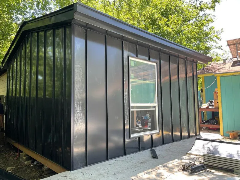 Black standing seam metal wall panels for Roof Inspection in Fontana